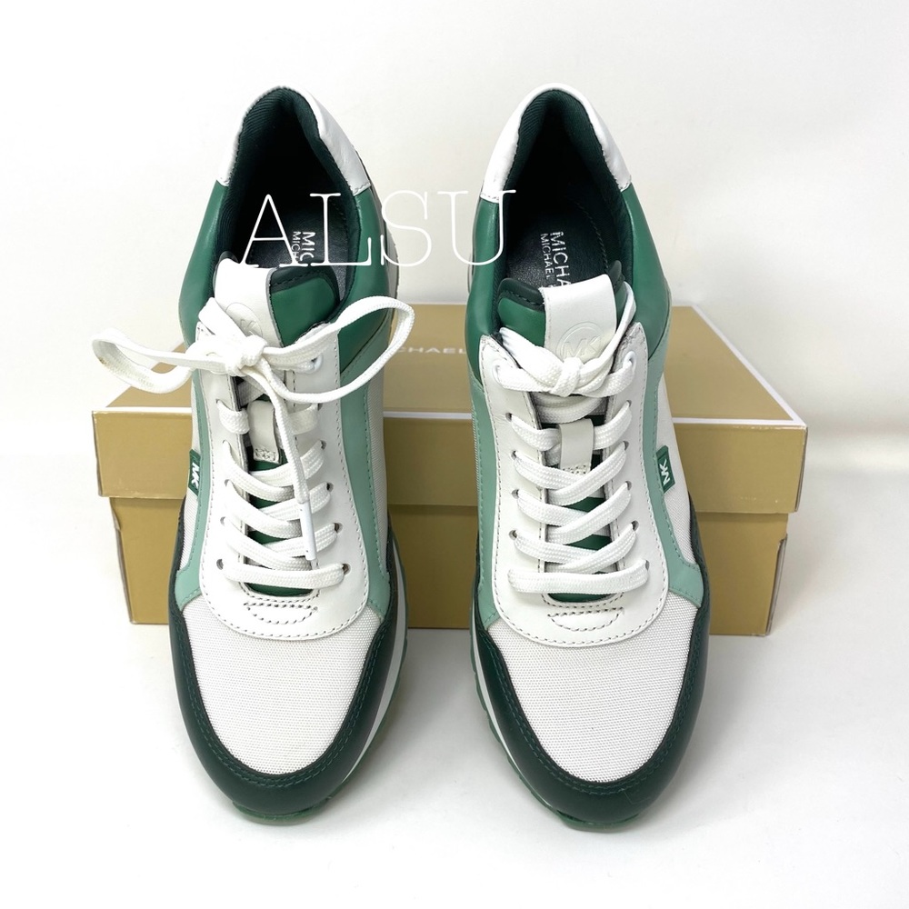 🍃SALE🍃 Michael Kors Maddy Trainer Canvas Racing Green Women Size 7 49F9MAFS2D - Picture 7 of 10